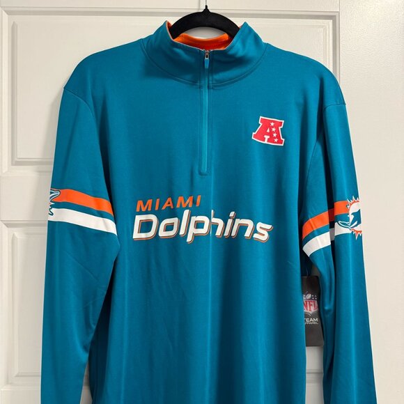 Miami Dolphins Men’s Long Sleeve 1/4 Zip Shirt — Size M (NWT, Authentic NFL) - Picture 2 of 6